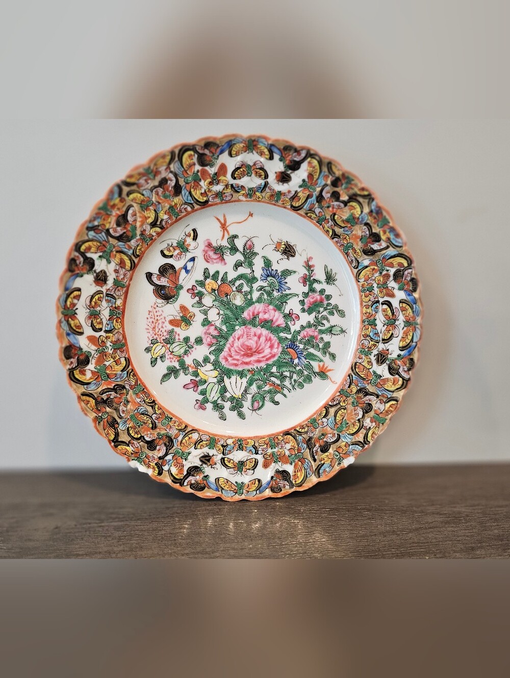 Vintage Chinese Thousand Butterflies Porcelain Plate
